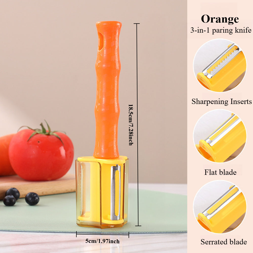 Premium 3-in-1 - Ultra Sharp Stainless Steel Vegetable Peeler with Non-Slip Grip (2 PCS)