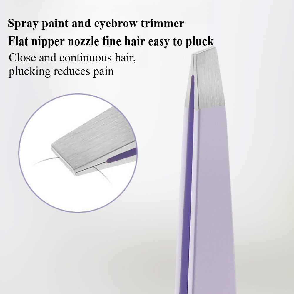 3-Piece Eyebrow Grooming Kit – Purple Eyebrow Scissors, Tweezers & Trimmer Razor for Facial Hair Shaping & Removal