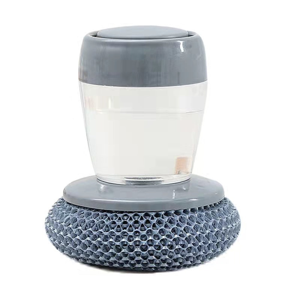 Press-Type Automatic Liquid Dispensing Pot Scrubber – Heavy-Duty Kitchen Cleaning Brush