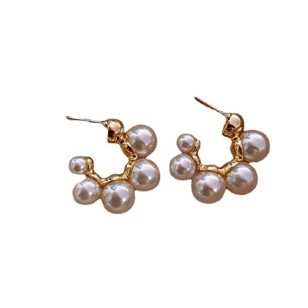 Minimalist Pearl Drop Earrings for Women – Freshwater Pearl Hoop & Dangle Huggie Earrings, 925 Silver Lightweight Everyday Jewelry