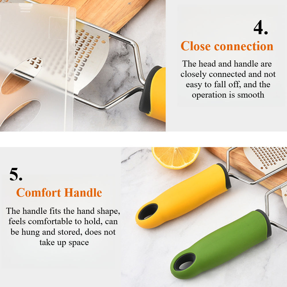 Stainless Steel 304 Cheese & Lemon Zester - Wide Blade Grater for Kitchen