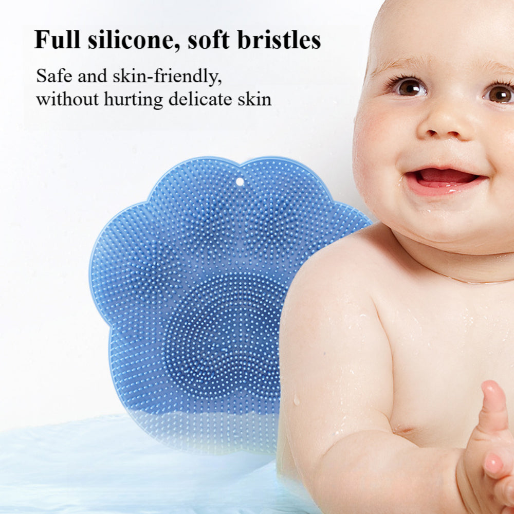 Silicone Shower Foot Scrubber Mat - Wall Mounted with Non-Slip Suction Cups, Exfoliating Massage Pad for Bath & Pedicure