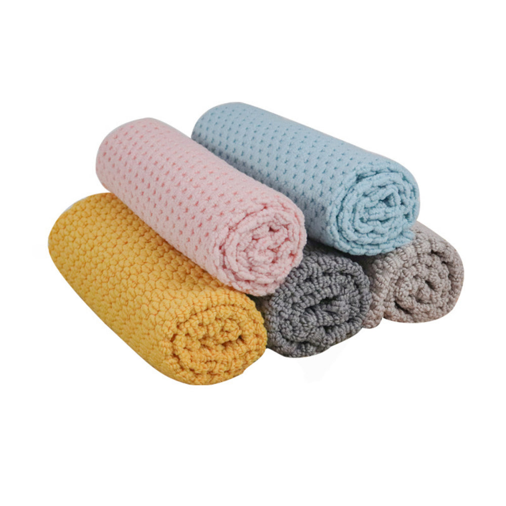 5-Pack Multi-Purpose Microfiber Cleaning Cloths – Ultra Soft, Lint & Streak-Free for Kitchen, Home, Office (5 Colors)