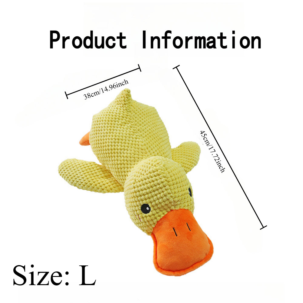 Quack-Quack Calming Duck Toy - Soft Squeaker Plush for Anxious Dogs & Aggressive Chewers