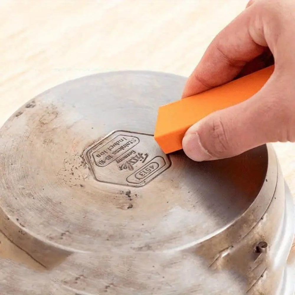 Magic Stainless Steel Scratch Eraser - 4 Piece Cleaning Kit for Removing Rust, Water Marks & Scratches from Kitchenware