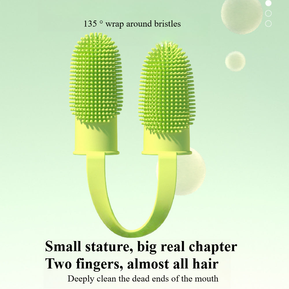 3-Pack Double Finger Dog Toothbrush Kit - 135° Soft Bristle Toothbrush for Small, Medium & Large Dogs, Cats & Puppies (360° Dental Cleaning)