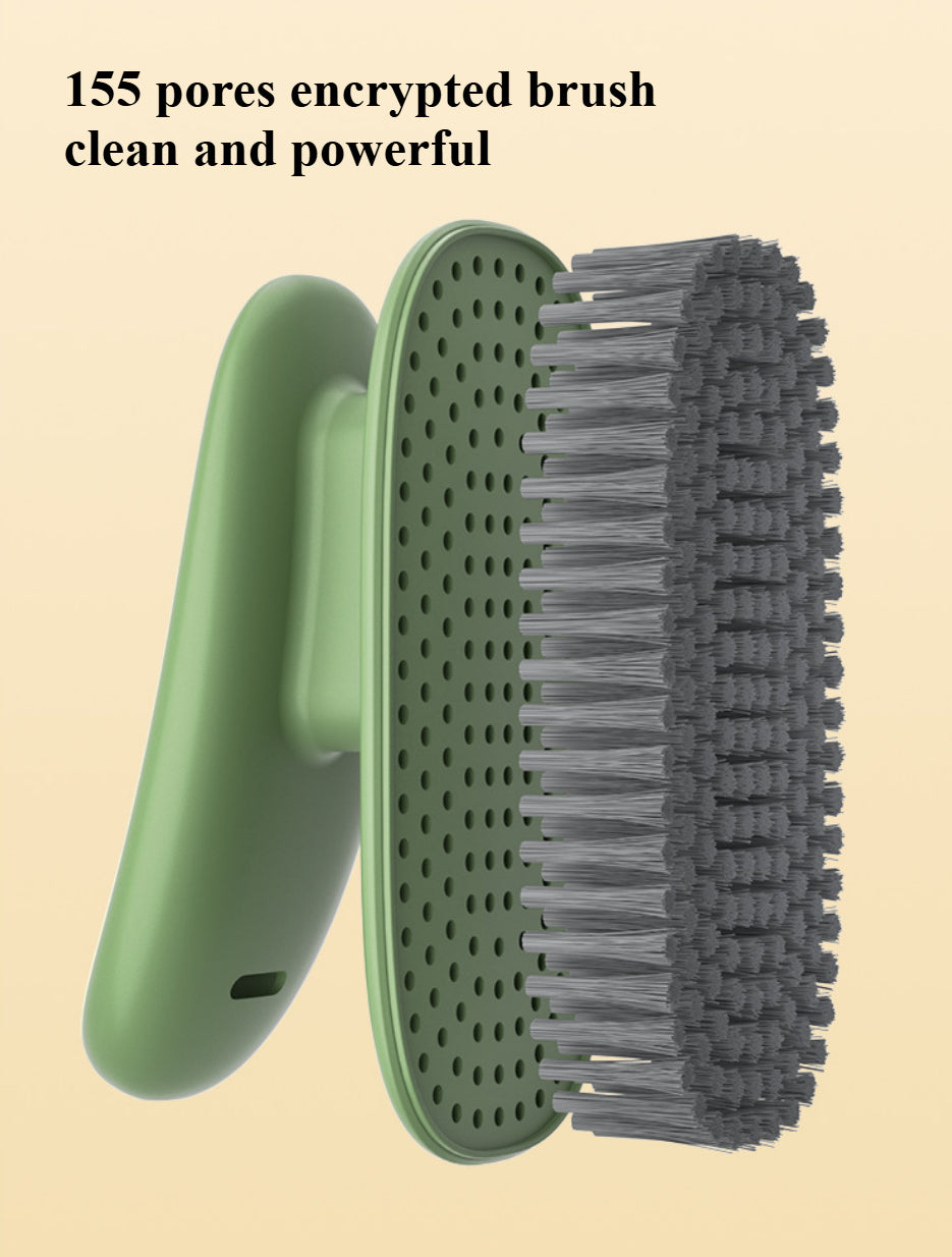 2-Piece Cleaning Brush Set - Ergonomic Long/Short Handle Soft Bristle Brushes for Home, Kitchen, Bathroom & Laundry (Green)