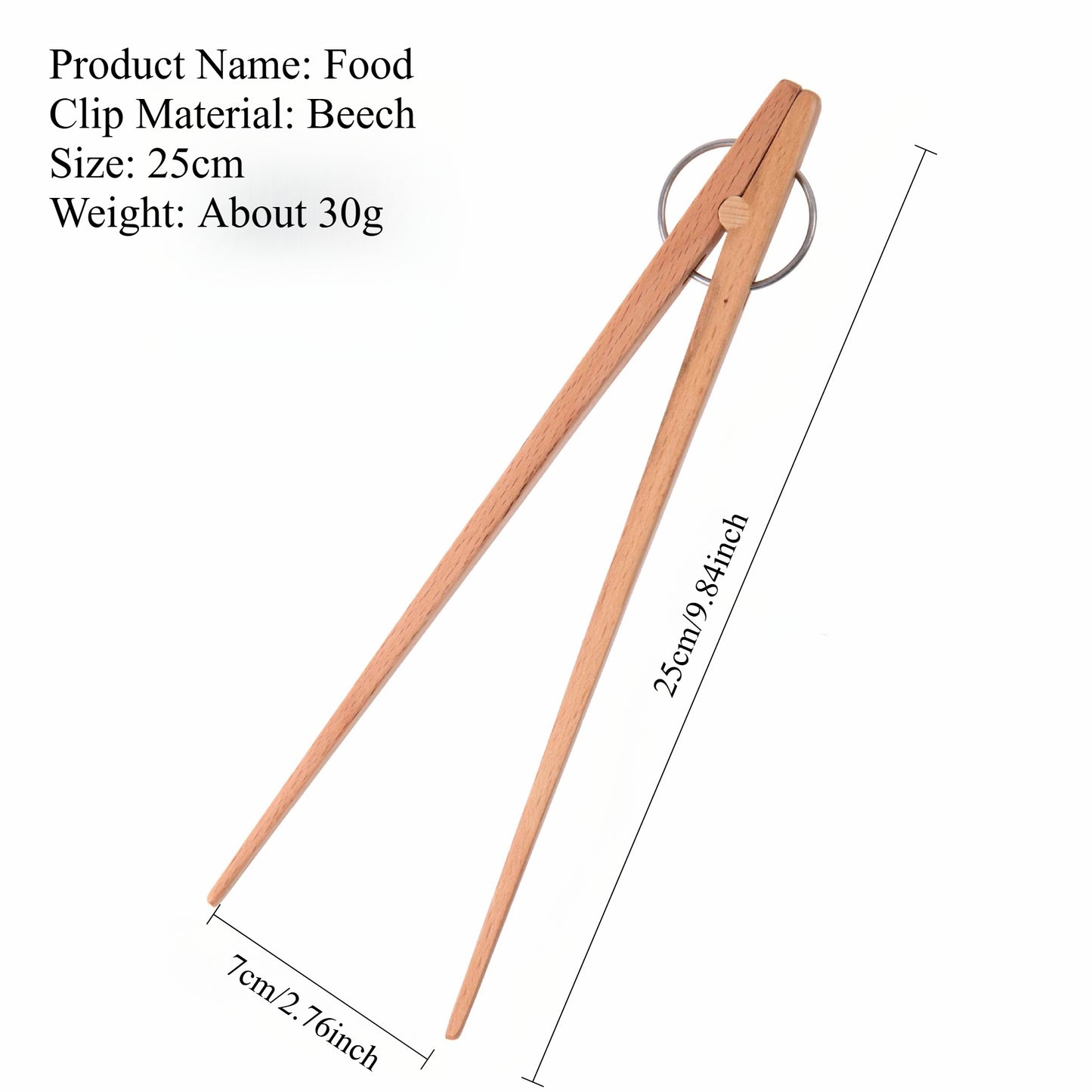 Long Wooden Toaster Tongs – Kitchen Utensil for Bread, Pickles, Muffins, and Cooking