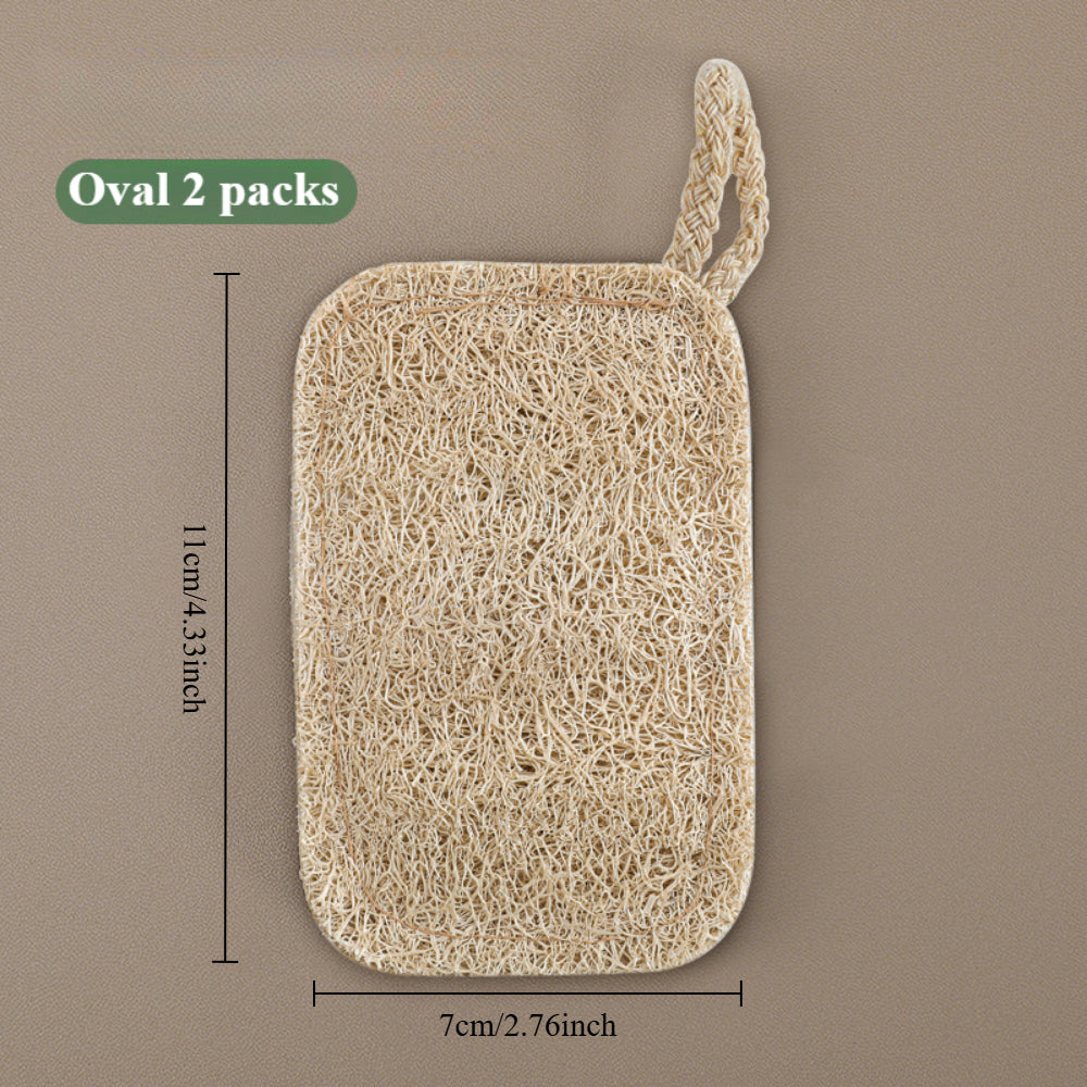 Natural Loofah Sponge & Dishcloth – Scratch-Resistant Cleaning Tools for Kitchen, Bathroom, and Household(2pcs)