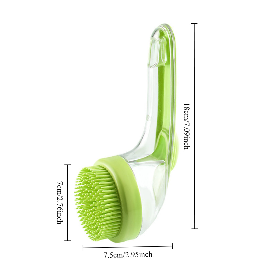 2-in-1 Pet Bath Brush with Shampoo Dispenser - Gentle Massage Scrubber for Dogs & Cats (Long/Short Hair)