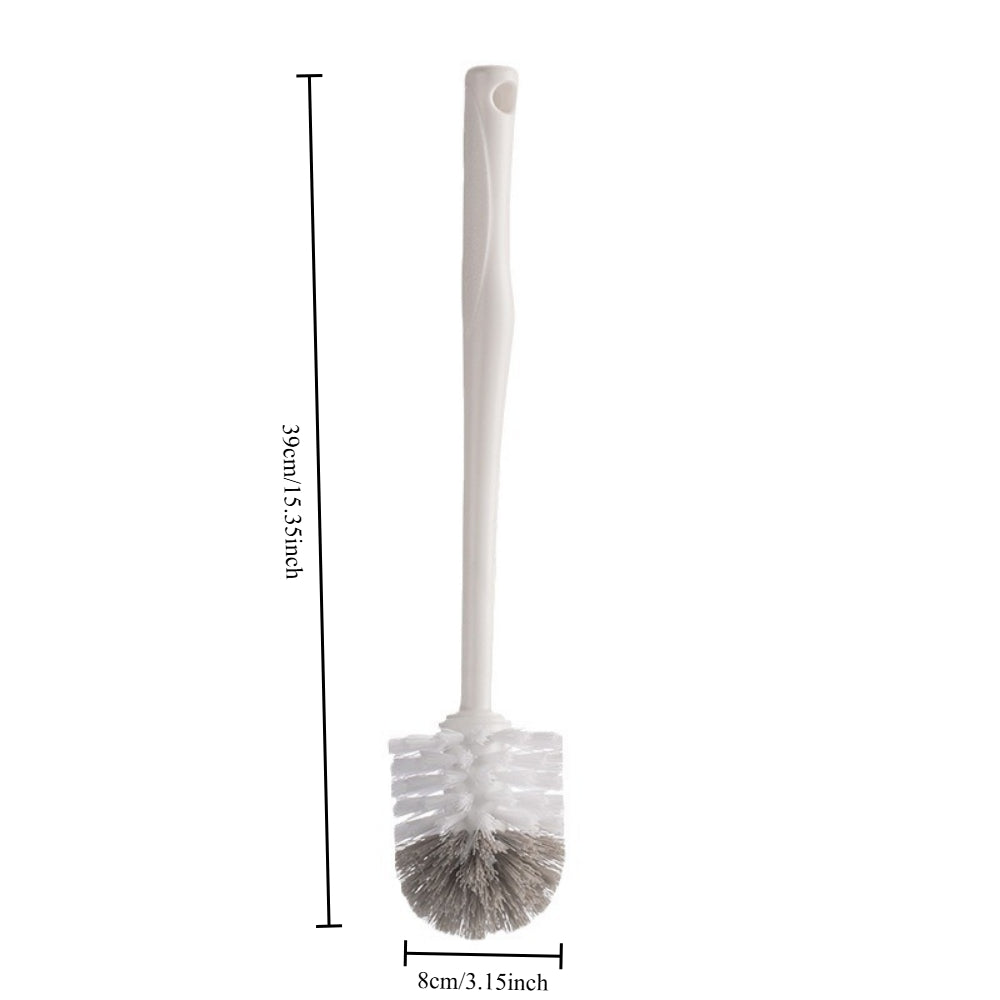 Long Handle Toilet Brush Set – Soft Bristle Bathroom Cleaning Brush with Holder