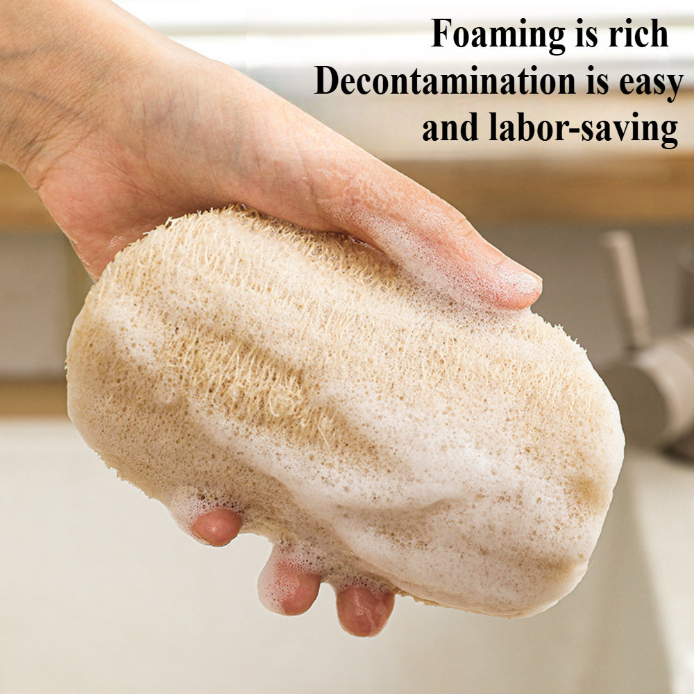 Natural Loofah Sponge & Dishcloth – Scratch-Resistant Cleaning Tools for Kitchen, Bathroom, and Household(2pcs)