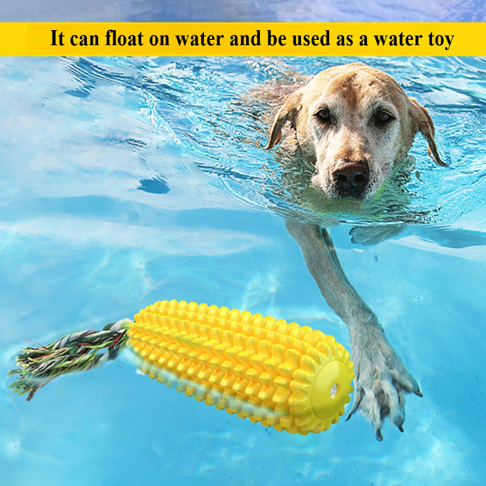 Tough Corn Dog Chew Toys - Durable Rubber Squeaky Toys for Aggressive Chewers
