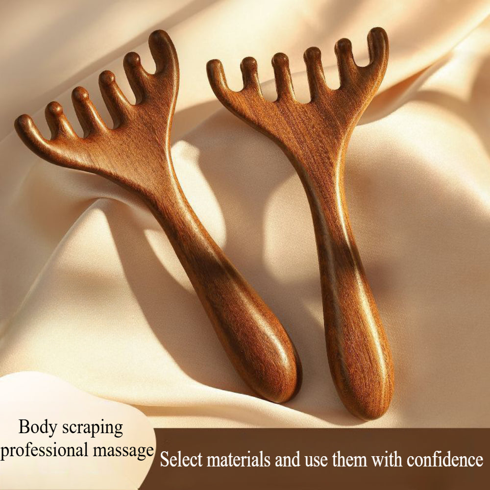 2 Pack Wooden Head Scratcher Massager - Portable Scalp & Neck Relaxation Tool for Stress Relief & Hair Growth - Men & Women