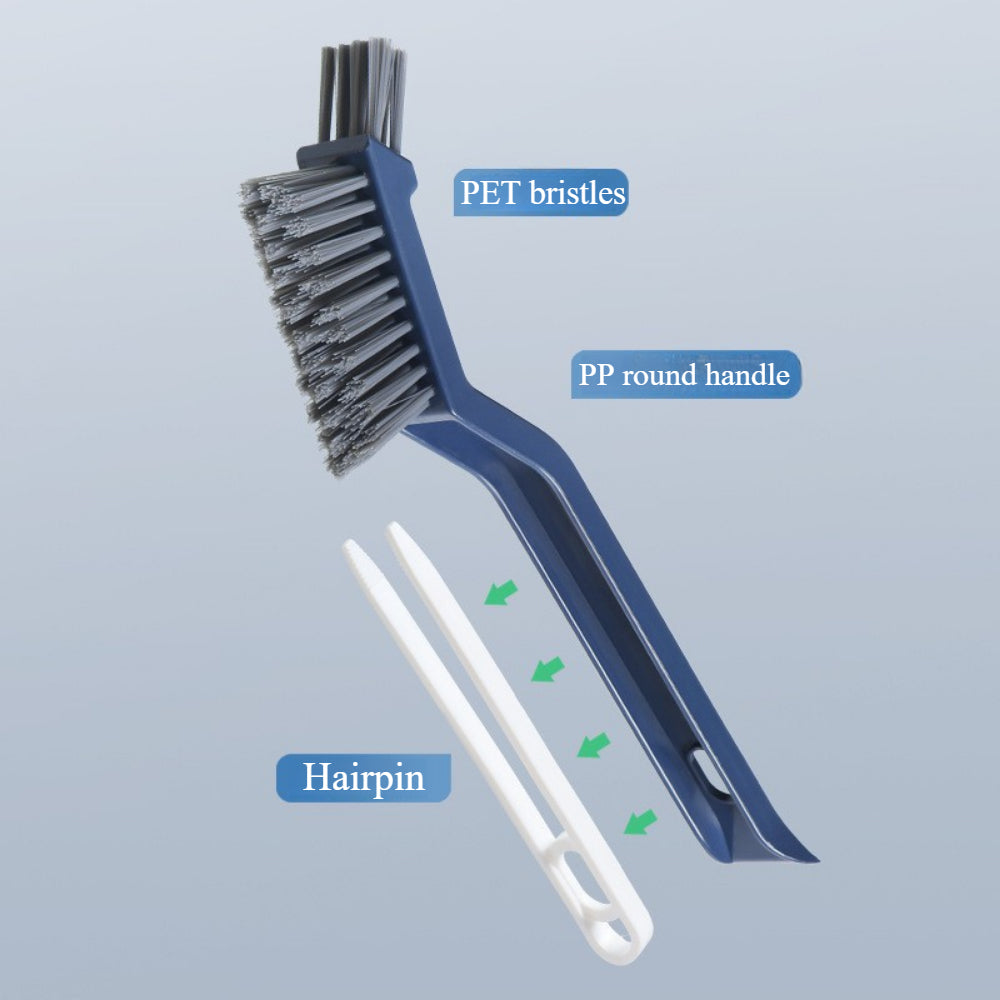2-Pack Hard Bristle Crevice Cleaning Brushes – Multi-Purpose Gap & Detail Cleaner for Kitchen, Bathroom, etc.