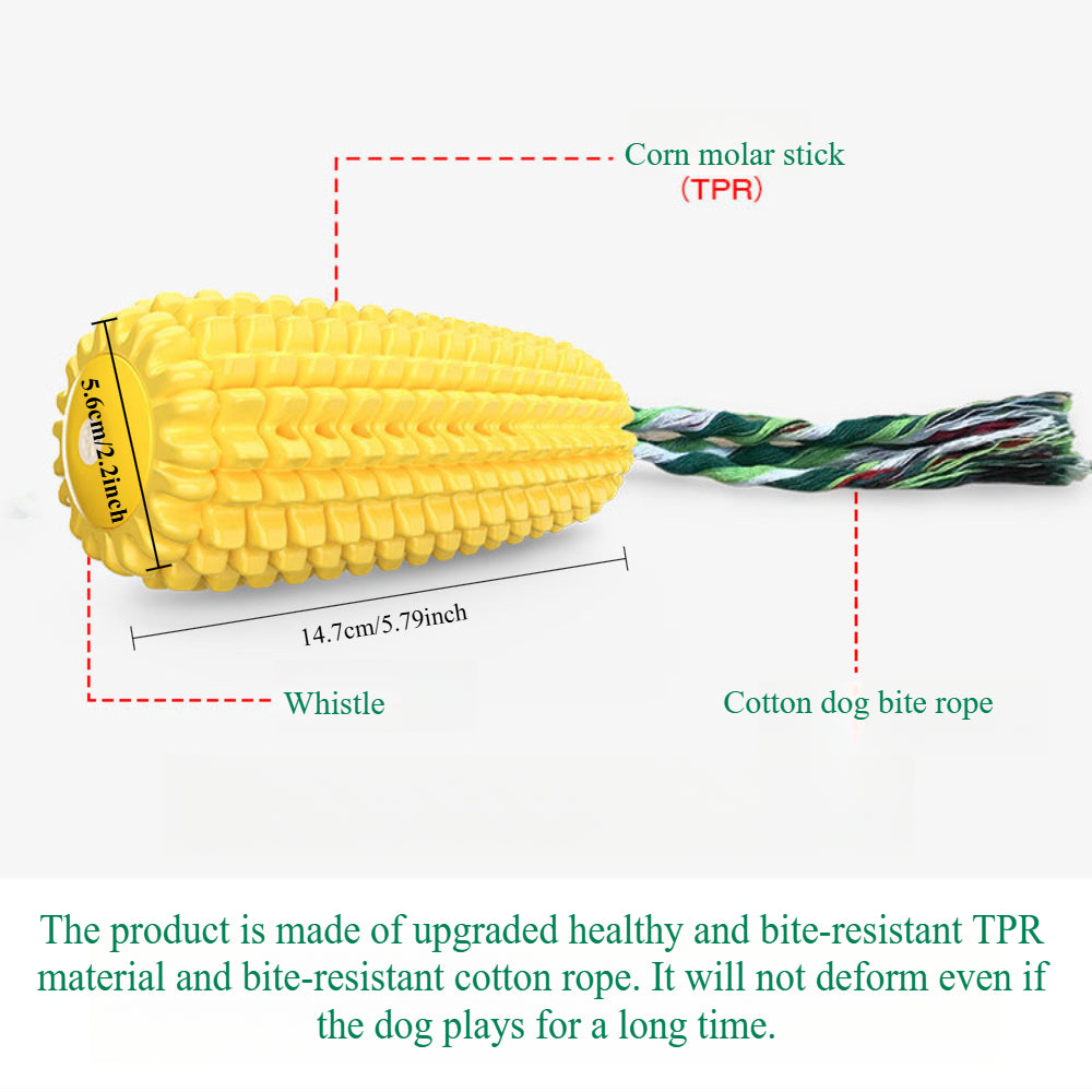 Tough Corn Dog Chew Toys - Durable Rubber Squeaky Toys for Aggressive Chewers