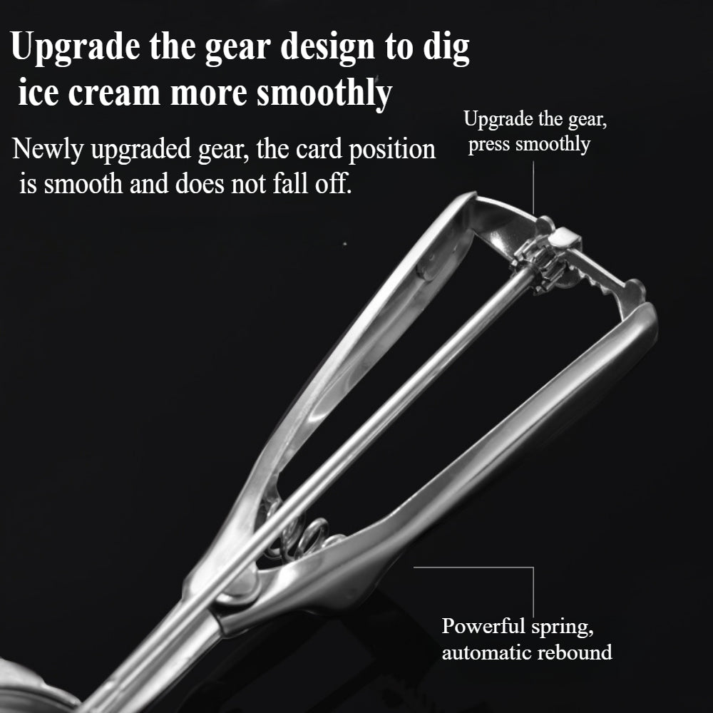 Stainless Steel Large Cookie & Ice Cream Scoop – Ergonomic Trigger Design for Baking and Scooping