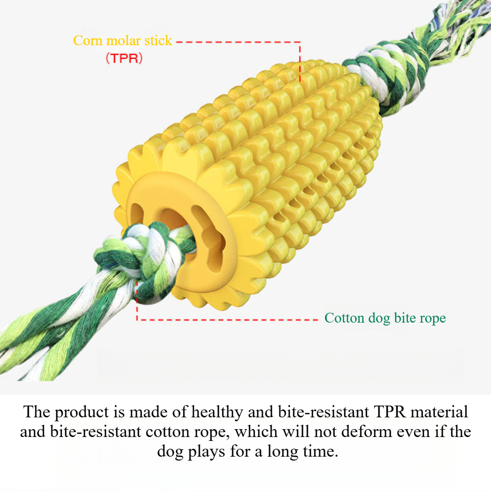 Tough Corn Dog Chew Toys - Durable Rubber Squeaky Toys for Aggressive Chewers