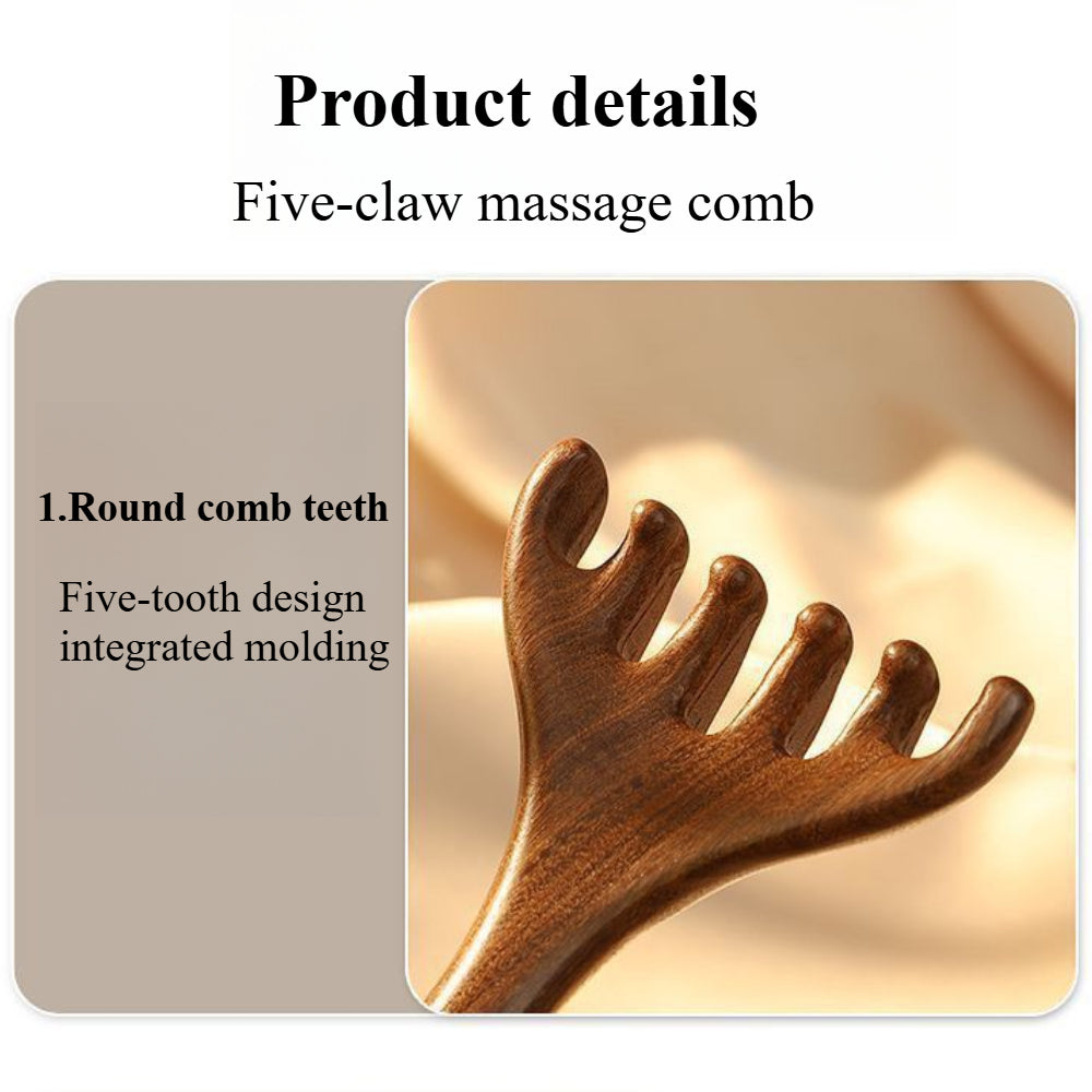 2 Pack Wooden Head Scratcher Massager - Portable Scalp & Neck Relaxation Tool for Stress Relief & Hair Growth - Men & Women