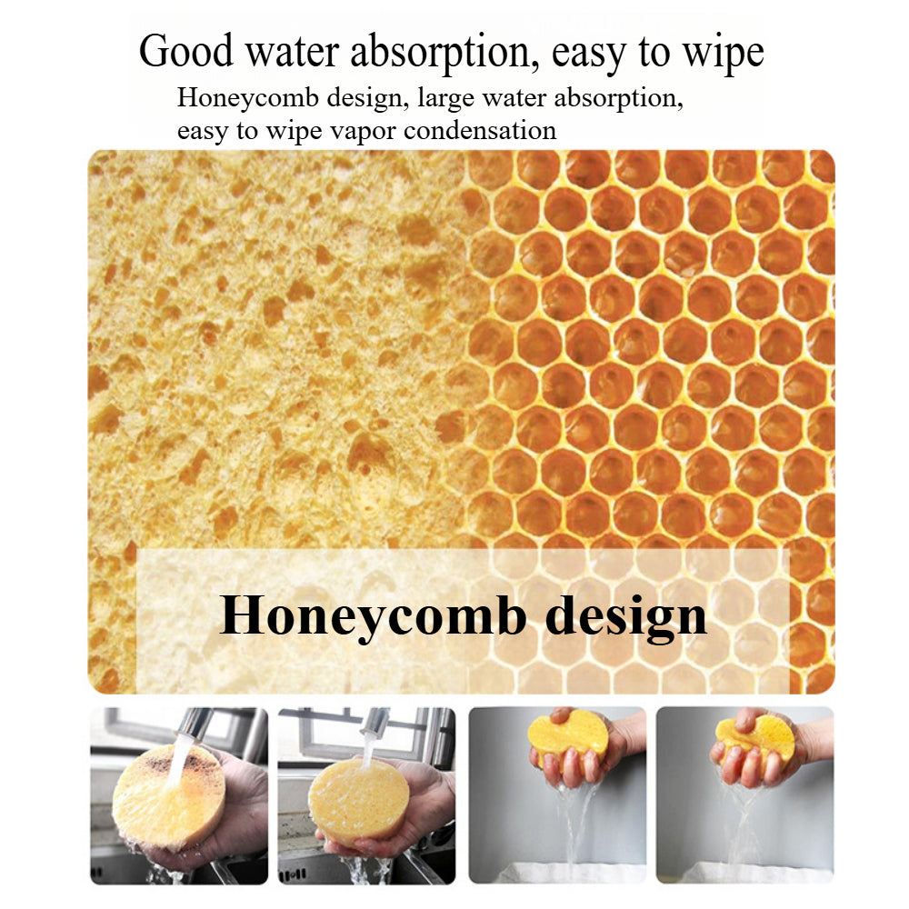 Eco-Friendly Kitchen Sponges 2-Pack - Thick Natural Scrub Sponges for Tough Cleaning on Dishes & Cookware
