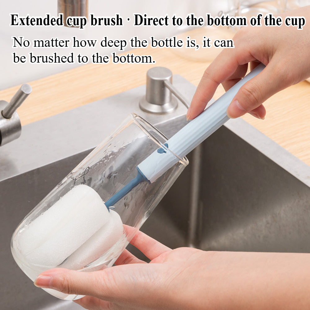 2-Pack Soft Sponge Bottle Brushes – Gentle Non-Scratch Cleaner for Baby Bottles, Cups & Hard-to-Reach Stains