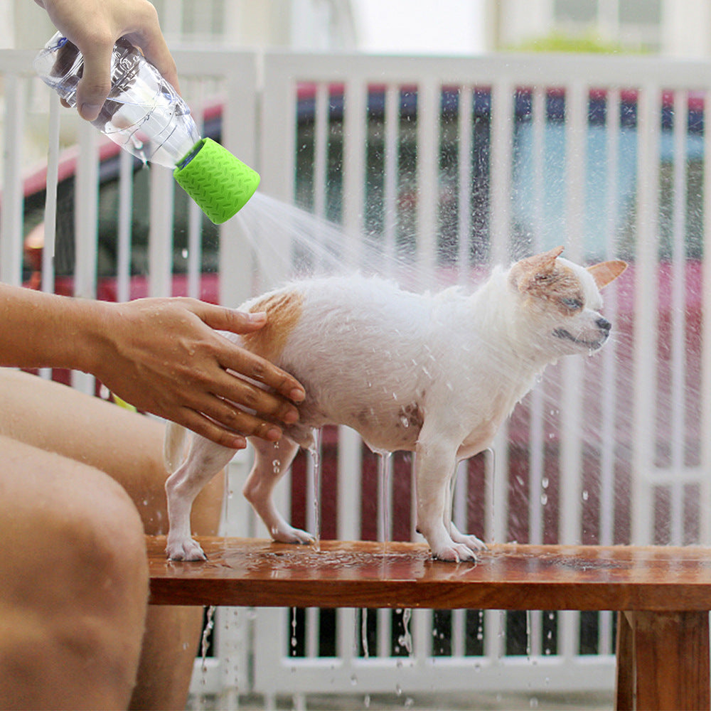 3-in-1 Portable Camp Shower Kit - Universal Water Bottle Sprayer Attachment for Outdoor, Pets & Travel (Tri-Color Set)