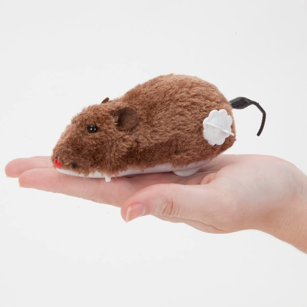 4-Pack Wind Up Mouse Cat Toys - Interactive Plush Mice with Clockwork Movement for Indoor Cats, Fun Chasing & Play