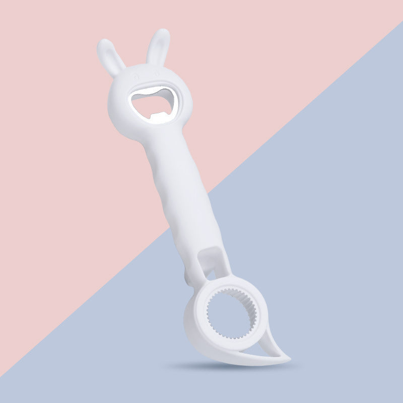 2PCS 4-in-1 Multi-Function Bottle & Jar Opener Set - Cute Rabbit Design for Elderly/Children + Kitchen Can/Beer Opener Tool
