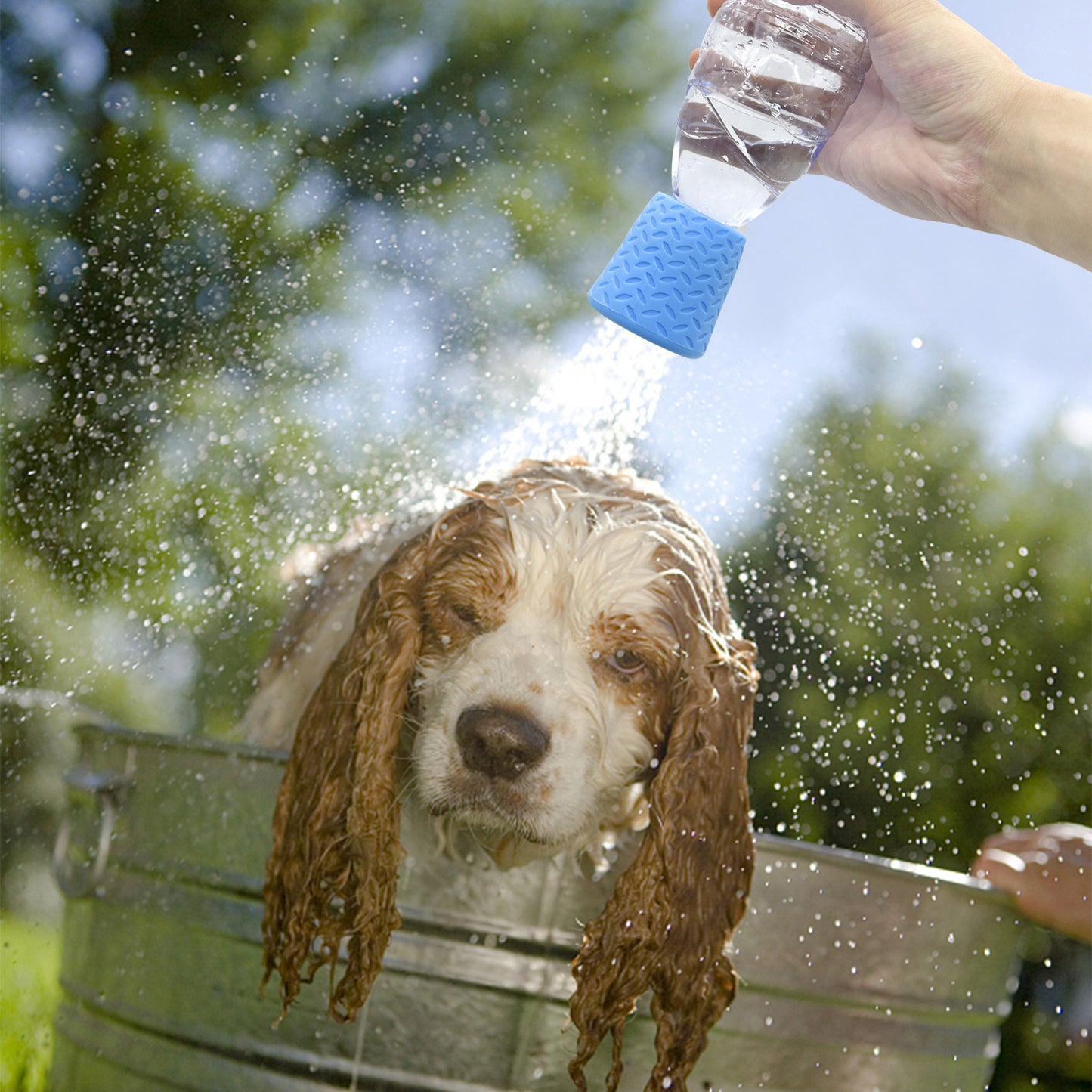 3-in-1 Portable Camp Shower Kit - Universal Water Bottle Sprayer Attachment for Outdoor, Pets & Travel (Tri-Color Set)