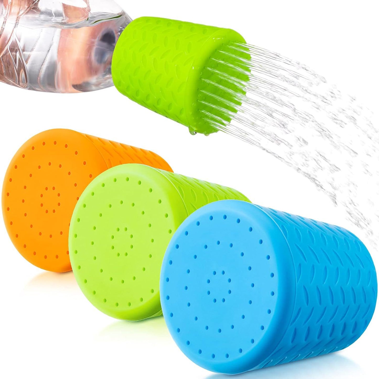 3-in-1 Portable Camp Shower Kit - Universal Water Bottle Sprayer Attachment for Outdoor, Pets & Travel (Tri-Color Set)