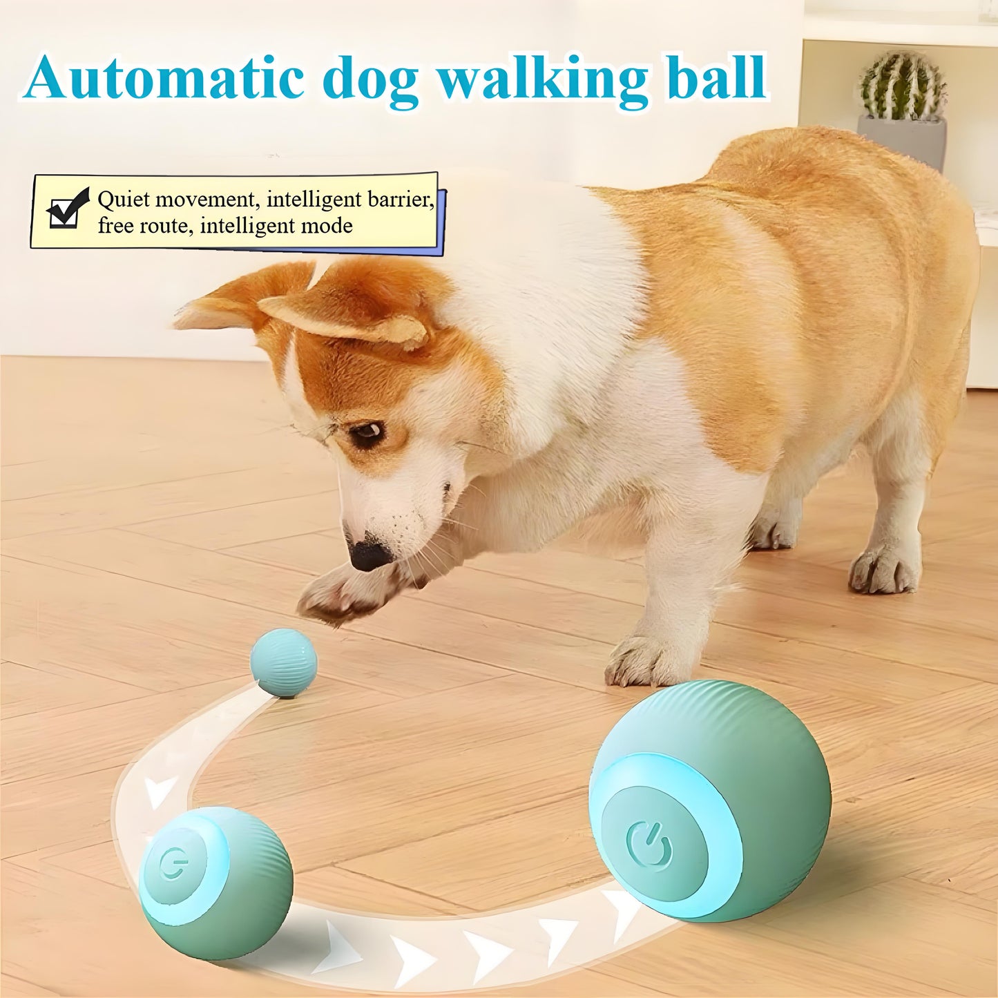 Interactive Cat Toy Ball - 360° Auto-Rolling with LED & Sound - USB Rechargeable Pet Toy