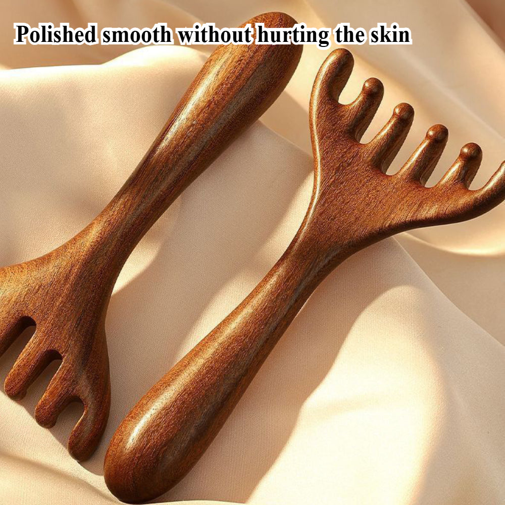 2 Pack Wooden Head Scratcher Massager - Portable Scalp & Neck Relaxation Tool for Stress Relief & Hair Growth - Men & Women
