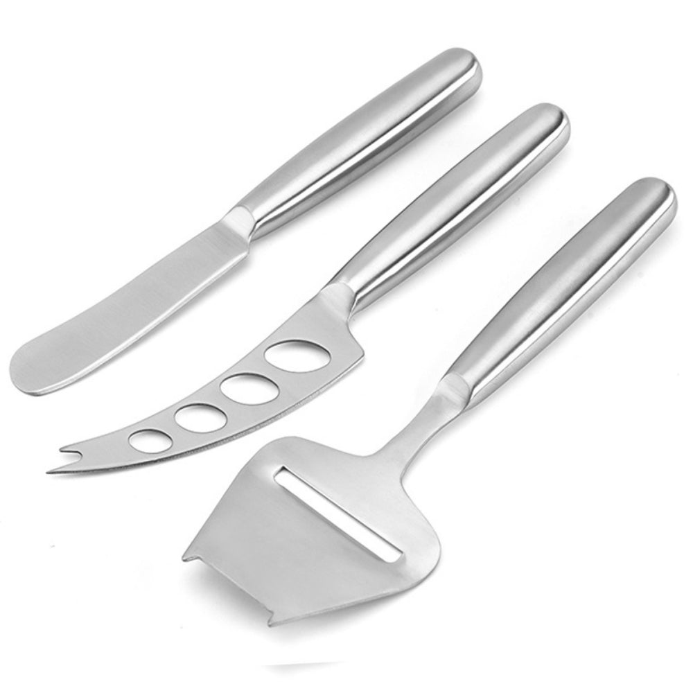 3-Piece Stainless Steel Cheese Knife Set - Professional Cheese Planer & Butter Slicer Kit for Kitchen, Dining, Charcuterie Boards