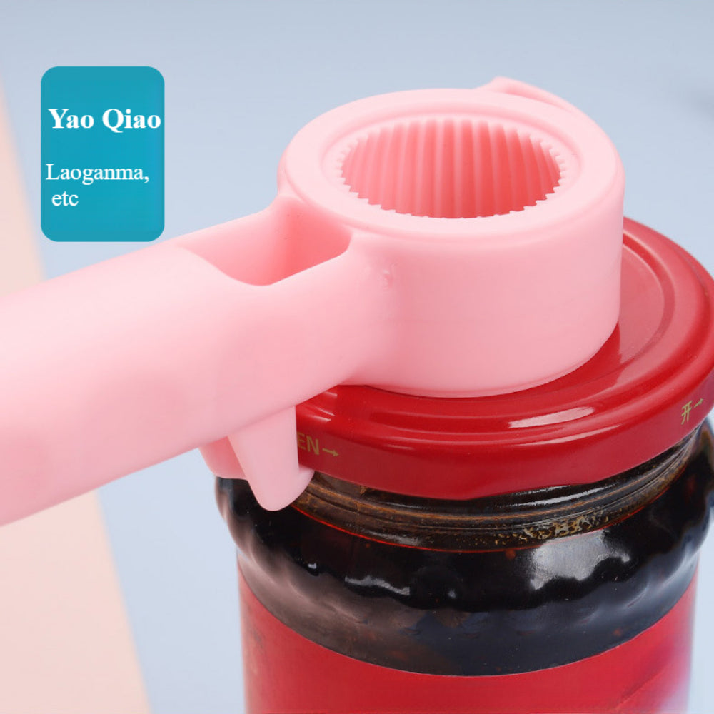 2PCS 4-in-1 Multi-Function Bottle & Jar Opener Set - Cute Rabbit Design for Elderly/Children + Kitchen Can/Beer Opener Tool