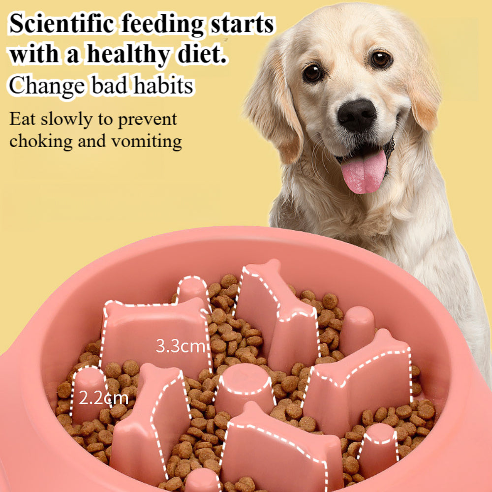 Dog Slow Feeder Bowl - Stops Fast Eating, Prevents Choking & Bloating (Non-Slip Design)