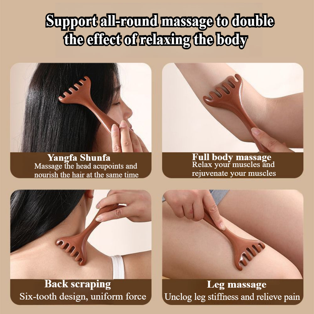 2 Pack Wooden Head Scratcher Massager - Portable Scalp & Neck Relaxation Tool for Stress Relief & Hair Growth - Men & Women