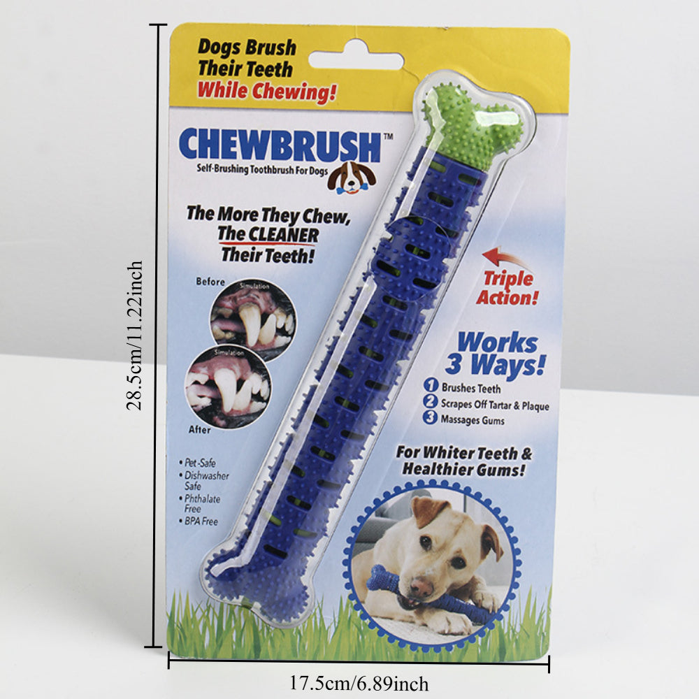 Interactive Dental Chew Toy for Dogs - Dual-Action Toothbrush Design, Promotes Oral Health & Play (Small Dogs/Puppies)