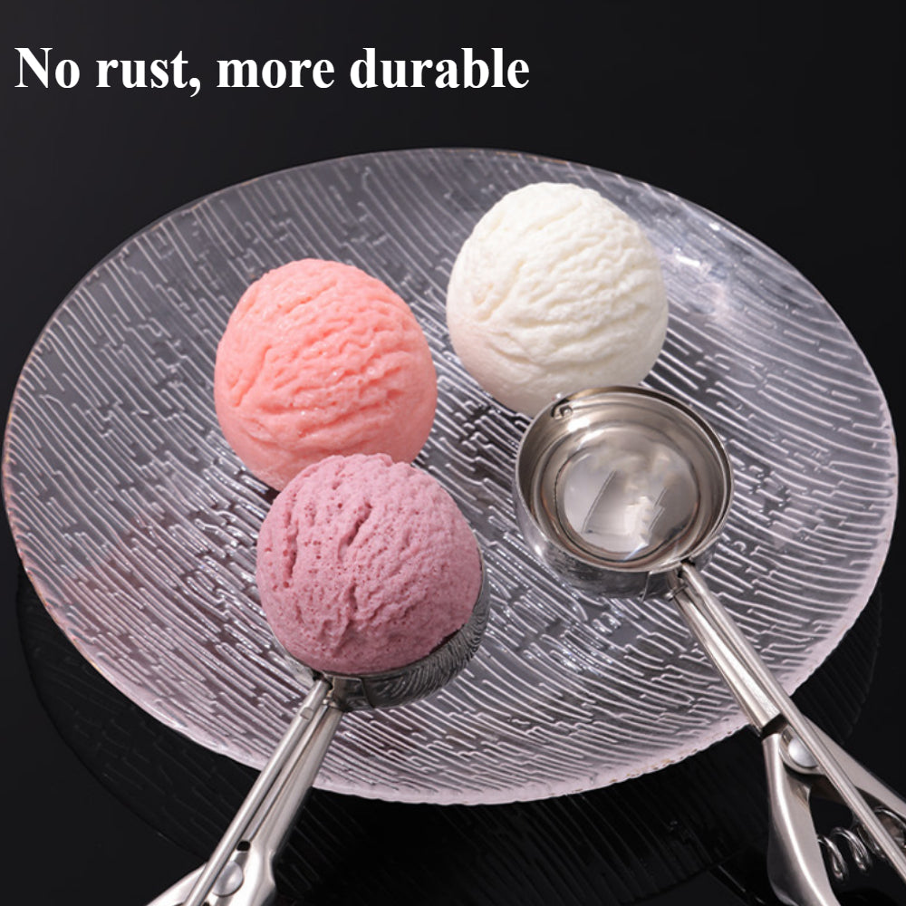 Stainless Steel Large Cookie & Ice Cream Scoop – Ergonomic Trigger Design for Baking and Scooping
