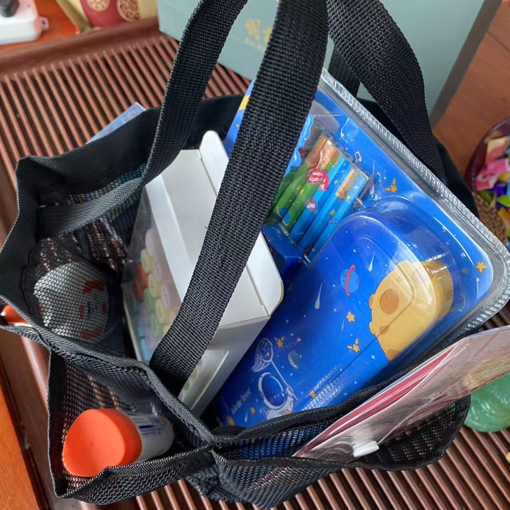 Extra-Large Mesh Shower Caddy - 7-Pocket Hanging Organizer for Dorm, Gym & Travel - Collapsible Quick-Dry Shower Tote Bag