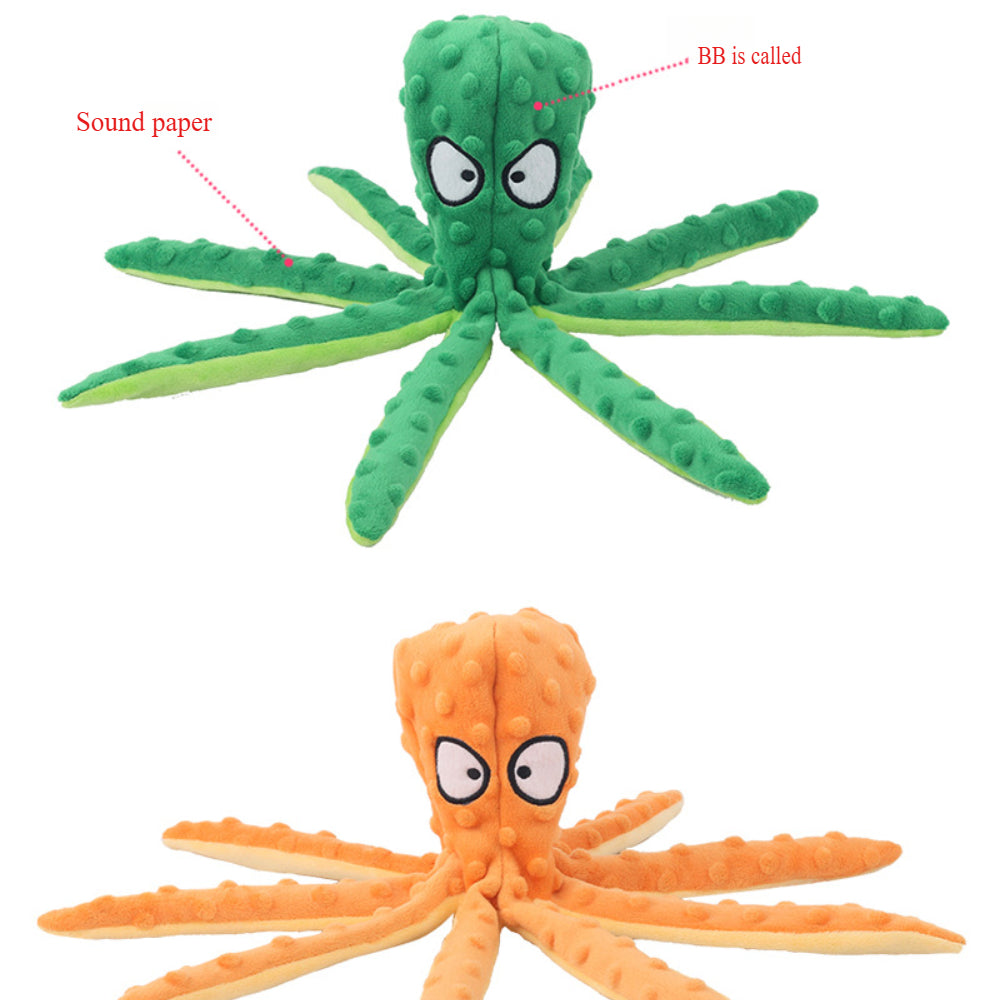 Octopus Squeaky Dog Toys 2-Pack – No-Stuffing Crinkle Chew Toys for Puppies & Dogs