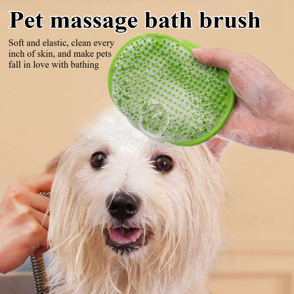 Dog Bath Brush & Massager – Adjustable Grooming Brush for Dogs & Cats with Soothing Silicone Bristles, Perfect for Short & Long Hair