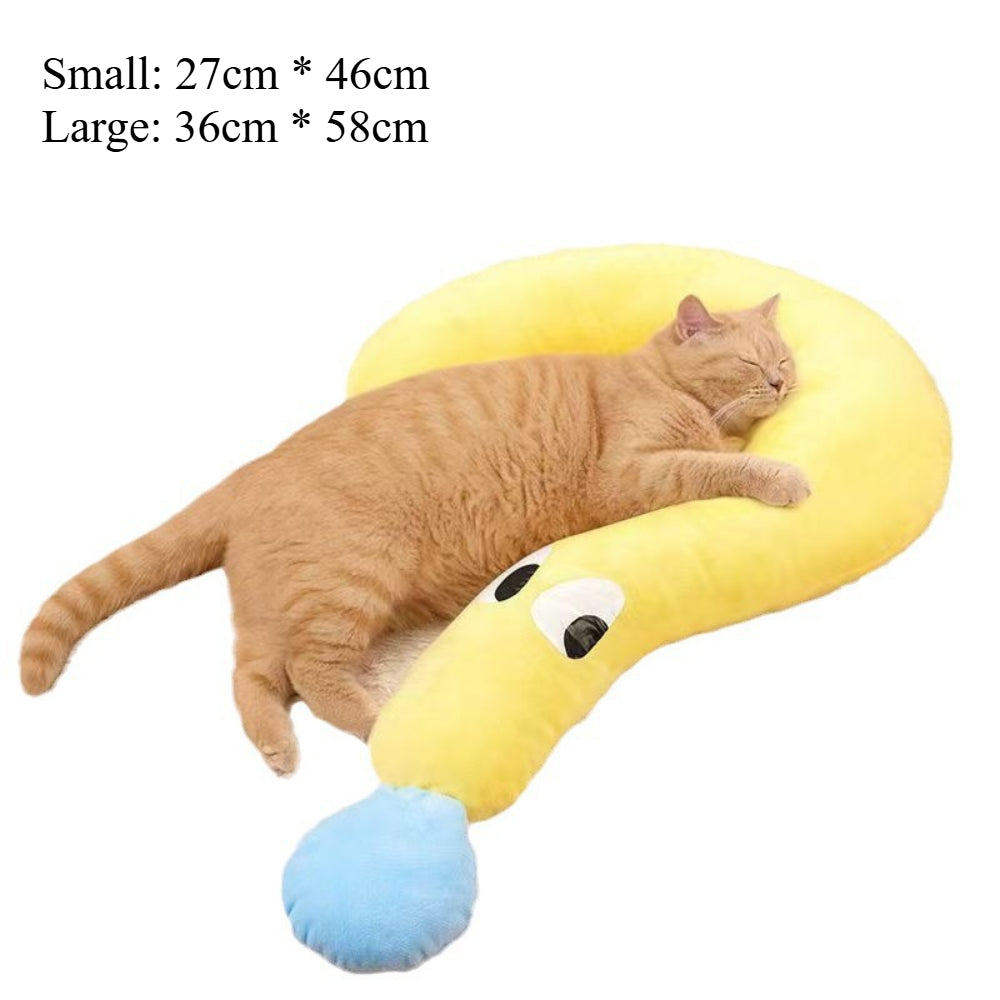 Question Mark Pet Pillow - Ultra Soft Neck Support & Calming Cuddler for Cats & Small Dogs