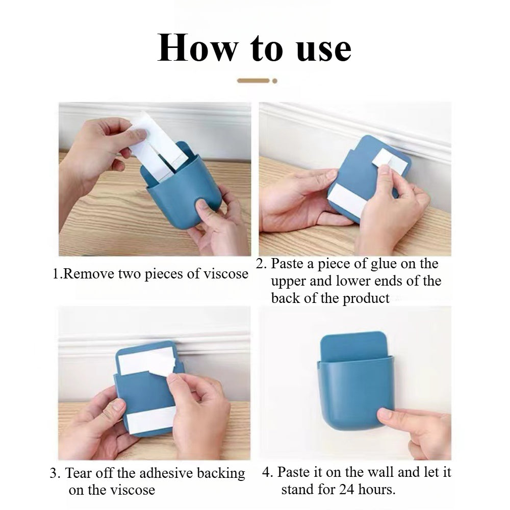 4-Pack Wall Mount Remote & Phone Holder - Space Saving Organizer for Home, Office, School