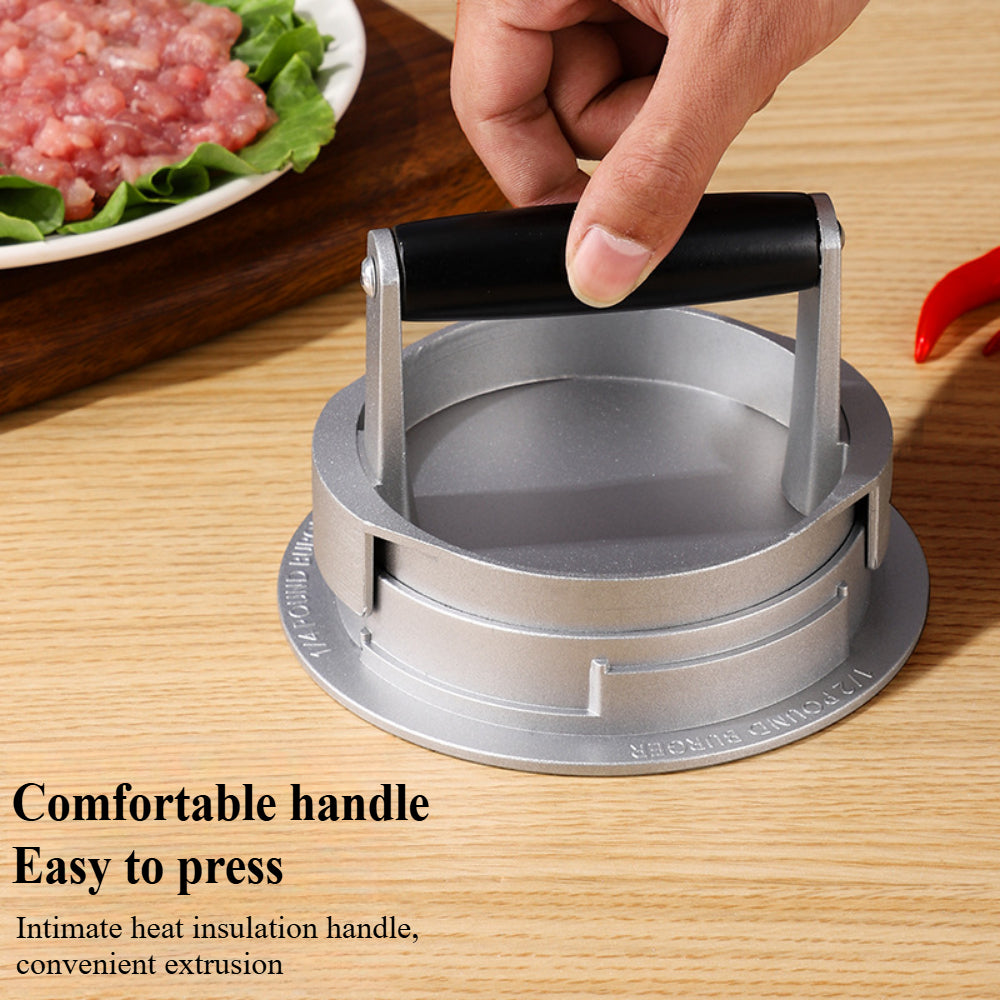 Burger Press & Meatball Maker - Heavy Duty BBQ Smasher Tool with Comfortable PP Handle for Patties, Stuffed Steaks & Meatloaf
