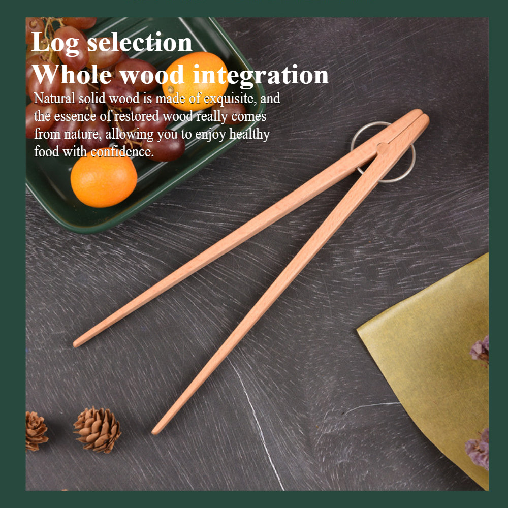 Long Wooden Toaster Tongs – Kitchen Utensil for Bread, Pickles, Muffins, and Cooking
