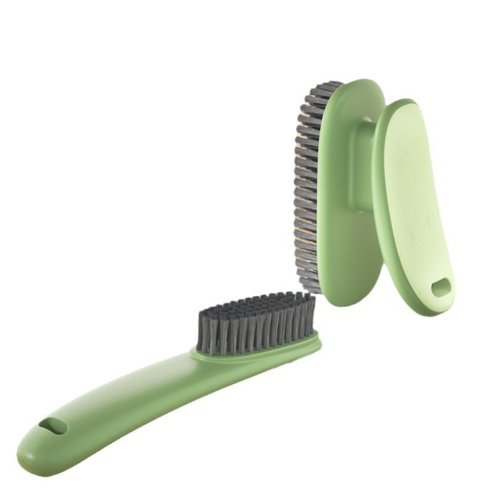 2-Piece Cleaning Brush Set - Ergonomic Long/Short Handle Soft Bristle Brushes for Home, Kitchen, Bathroom & Laundry (Green)