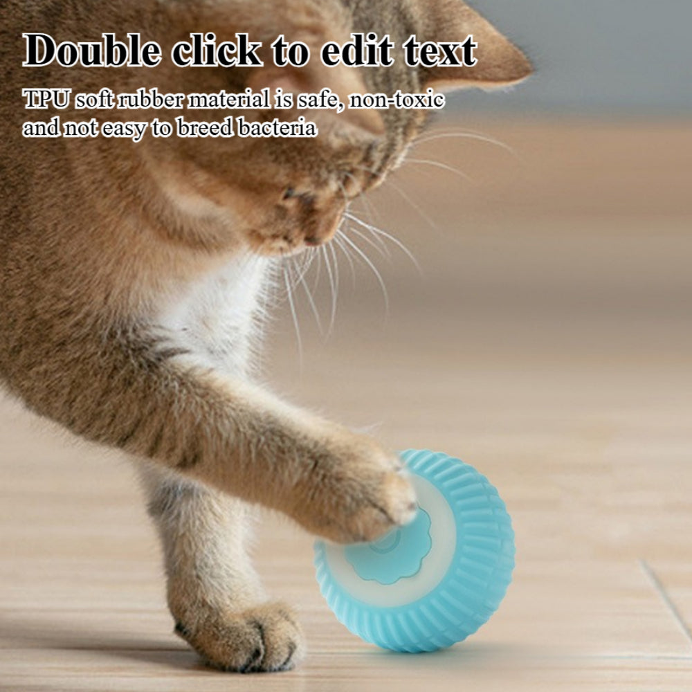 Interactive Cat Toy Ball - 360° Auto-Rolling with LED & Sound - USB Rechargeable Pet Toy