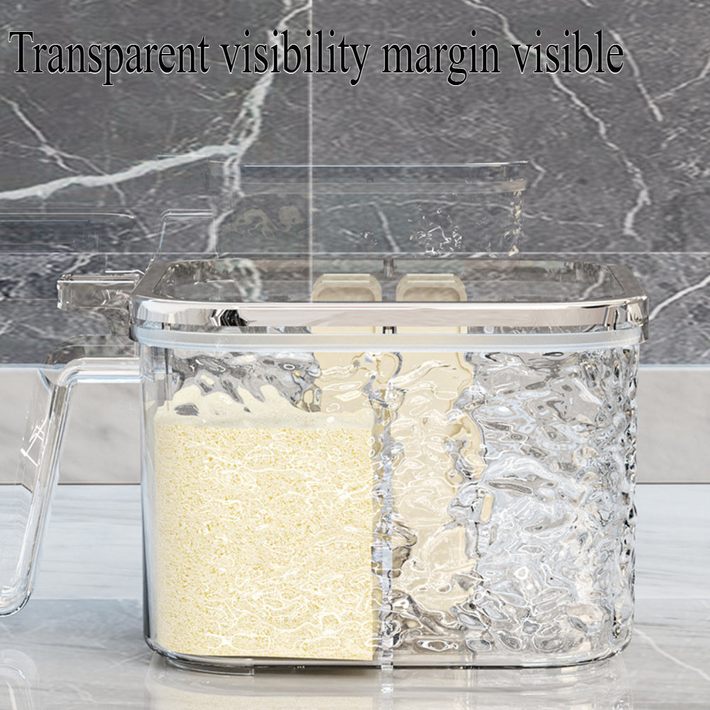 Wave-Pattern 4-in-1 Spice Box with Spoons – Clear Moisture-Proof Kitchen & Camping Organizer