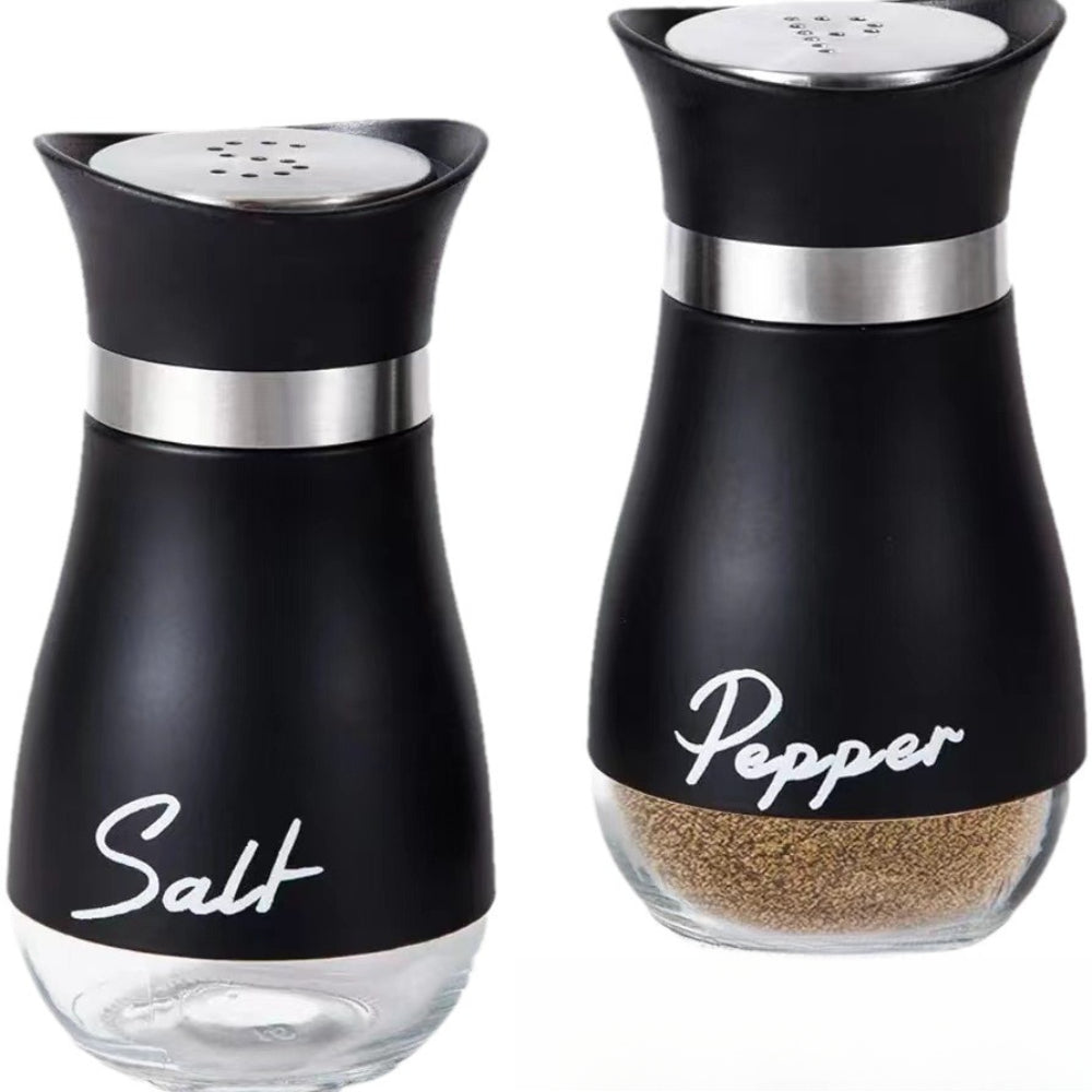 Stainless Steel Salt and Pepper Shakers Set – Premium Glass-Bottom Dispensers for Kitchen, BBQ, Camping & Table Use