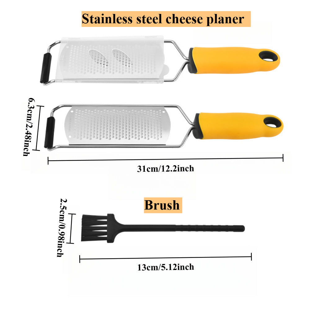 Stainless Steel 304 Cheese & Lemon Zester - Wide Blade Grater for Kitchen